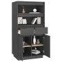 Aparador alto de madera maciza de pino gris 60x40x116,5 cm de vidaXL, Aparadores - Ref: Foro24-814536, Precio: 158,75 €, Desc...