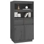 Aparador alto de madera maciza de pino gris 60x40x116,5 cm de vidaXL, Aparadores - Ref: Foro24-814536, Precio: 158,75 €, Desc...