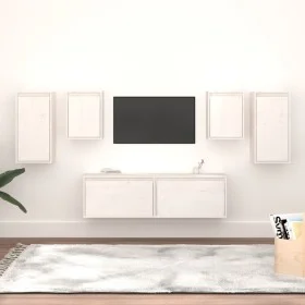 TV furniture 6 pieces solid white pine wood by vidaXL, TV Furniture - Ref: Foro24-3100240, Price: 221,07 €, Discount: %