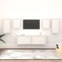 TV-Möbel 6-teilig aus massivem weißem Kiefernholz von vidaXL, TV-Möbel - Ref: Foro24-3100240, Preis: 220,91 €, Rabatt: %