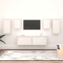 TV-Möbel 6-teilig aus massivem weißem Kiefernholz von vidaXL, TV-Möbel - Ref: Foro24-3100240, Preis: 223,93 €, Rabatt: %