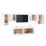 TV-Möbel 6-teilig aus massivem weißem Kiefernholz von vidaXL, TV-Möbel - Ref: Foro24-3100240, Preis: 220,91 €, Rabatt: %