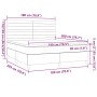 Cama box spring con colchón tela marrón oscuro 180x200 cm