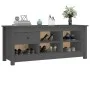 Schuhschrank aus massivem grauem Kiefernholz 110x38x45,5 cm von vidaXL, Schuhregale und Schuhorganisatoren - Ref: Foro24-8145...