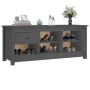 Shoe cabinet made of solid gray pine wood 110x38x45.5 cm by vidaXL, Shoe racks and shoe organizers - Ref: Foro24-814596, Pric...