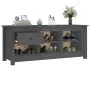 Schuhschrank aus massivem grauem Kiefernholz 110x38x45,5 cm von vidaXL, Schuhregale und Schuhorganisatoren - Ref: Foro24-8145...
