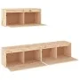 TV-Möbel 3-teilig aus massivem Kiefernholz von vidaXL, TV-Möbel - Ref: Foro24-3100134, Preis: 172,92 €, Rabatt: %