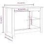 Massiver TV-Schrank aus weißem Kiefernholz, 70 x 36,5 x 52 cm von vidaXL, TV-Möbel - Ref: Foro24-814580, Preis: 87,63 €, Raba...
