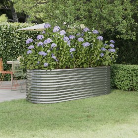 Silver powder coated steel planter 224x80x68 cm by vidaXL, Pots and planters - Ref: Foro24-318957, Price: 96,17 €, Discount: %
