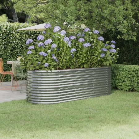 Silver powder coated steel planter 224x80x68 cm by vidaXL, Pots and planters - Ref: Foro24-318957, Price: 101,26 €, Discount: %