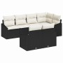 Conjunto de sofá de jardín 7 pcs Negro Poliratán