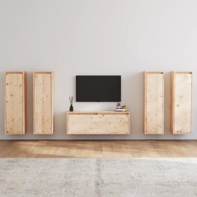 Muebles para TV 3 piezas madera maciza de pino de vidaXL, Muebles TV - Ref: Foro24-3100209, Precio: 322,05 €, Descuento: %