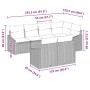 Conjunto de sofá de jardín 7 pcs Marrón Poliratán