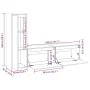 TV-Möbel 3-teilig aus massivem weißem Kiefernholz von vidaXL, TV-Möbel - Ref: Foro24-3100120, Preis: 152,21 €, Rabatt: %