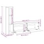 TV-Möbel 3-teilig aus massivem weißem Kiefernholz von vidaXL, TV-Möbel - Ref: Foro24-3100120, Preis: 154,28 €, Rabatt: %