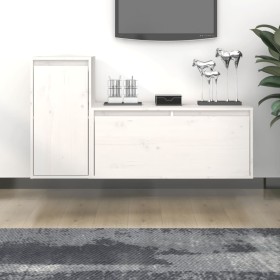 TV-Möbel 2-teilig aus massivem weißem Kiefernholz von vidaXL, TV-Möbel - Ref: Foro24-3100110, Preis: 109,47 €, Rabatt: %