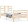 Estructura de cama con cabecero madera maciza 100x200 cm de vidaXL, Camas y somieres - Ref: Foro24-3193911, Precio: 110,82 €,...