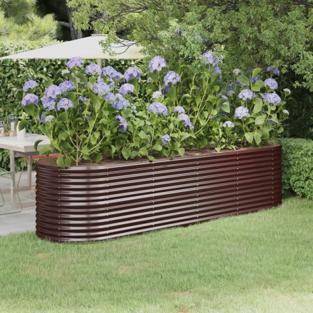 Brown powder coated steel flower bed planter 296x80x68 cm by vidaXL, Pots and planters - Ref: Foro24-318960, Price: 115,39 €,...