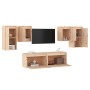 Muebles para TV 6 piezas madera maciza de pino de vidaXL, Muebles TV - Ref: Foro24-3100239, Precio: 217,05 €, Descuento: %