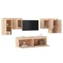 TV-Möbel 6-teilig aus massivem Kiefernholz von vidaXL, TV-Möbel - Ref: Foro24-3100239, Preis: 219,64 €, Rabatt: %