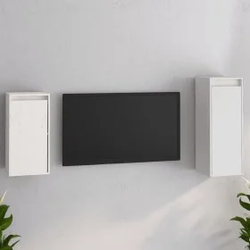 Muebles para TV 2 piezas madera maciza de pino blanco de vidaXL, Muebles TV - Ref: Foro24-3100155, Precio: 94,20 €, Descuento: %