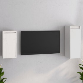 TV-Möbel 2-teilig aus massivem weißem Kiefernholz von vidaXL, TV-Möbel - Ref: Foro24-3100155, Preis: 95,31 €, Rabatt: %
