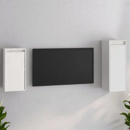 TV-Möbel 2-teilig aus massivem weißem Kiefernholz von vidaXL, TV-Möbel - Ref: Foro24-3100155, Preis: 94,03 €, Rabatt: %