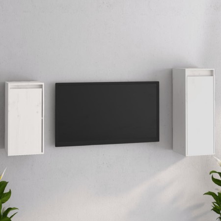 TV-Möbel 2-teilig aus massivem weißem Kiefernholz von vidaXL, TV-Möbel - Ref: Foro24-3100155, Preis: 95,51 €, Rabatt: %
