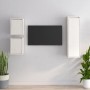 TV-Möbel 3-teilig aus massivem weißem Kiefernholz von vidaXL, TV-Möbel - Ref: Foro24-3100165, Preis: 130,14 €, Rabatt: %