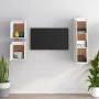 TV-Möbel 3-teilig aus massivem weißem Kiefernholz von vidaXL, TV-Möbel - Ref: Foro24-3100165, Preis: 128,36 €, Rabatt: %