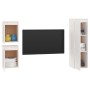 TV-Möbel 3-teilig aus massivem weißem Kiefernholz von vidaXL, TV-Möbel - Ref: Foro24-3100165, Preis: 130,14 €, Rabatt: %