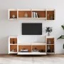 TV-Möbel 6-teilig aus massivem weißem Kiefernholz von vidaXL, TV-Möbel - Ref: Foro24-3100190, Preis: 253,34 €, Rabatt: %