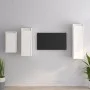 TV-Möbel 3-teilig aus massivem weißem Kiefernholz von vidaXL, TV-Möbel - Ref: Foro24-3100160, Preis: 160,92 €, Rabatt: %