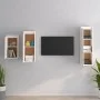 TV-Möbel 3-teilig aus massivem weißem Kiefernholz von vidaXL, TV-Möbel - Ref: Foro24-3100160, Preis: 160,92 €, Rabatt: %