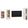 TV-Möbel 3-teilig aus massivem weißem Kiefernholz von vidaXL, TV-Möbel - Ref: Foro24-3100160, Preis: 163,01 €, Rabatt: %