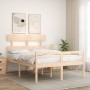 Bed for seniors with solid wood headboard 140x190cm by vidaXL, Beds and slatted bases - Ref: Foro24-3195331, Price: 151,14 €,...