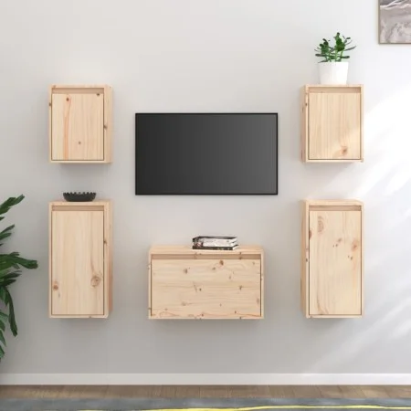 TV-Ständer 5 Stück massiv Kiefer Möbel von vidaXL, TV-Möbel - Ref: Foro24-3100269, Preis: 179,54 €, Rabatt: %