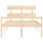 Bed for seniors with solid wood headboard 140x190cm by vidaXL, Beds and slatted bases - Ref: Foro24-3195331, Price: 151,14 €,...
