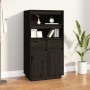 Hohes Sideboard aus massivem schwarzem Kiefernholz, 60 x 40 x 116,5 cm von vidaXL, Sideboards - Ref: Foro24-814538, Preis: 16...