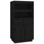 Tall sideboard in solid black pine wood 60x40x116.5 cm by vidaXL, Sideboards - Ref: Foro24-814538, Price: 161,54 €, Discount: %