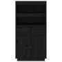 Tall sideboard in solid black pine wood 60x40x116.5 cm by vidaXL, Sideboards - Ref: Foro24-814538, Price: 161,54 €, Discount: %