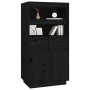 Tall sideboard in solid black pine wood 60x40x116.5 cm by vidaXL, Sideboards - Ref: Foro24-814538, Price: 161,54 €, Discount: %
