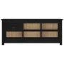 Schuhschrank aus massivem schwarzem Kiefernholz, 110 x 38 x 45,5 cm von vidaXL, Schuhregale und Schuhorganisatoren - Ref: For...
