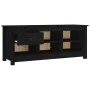 Schuhschrank aus massivem schwarzem Kiefernholz, 110 x 38 x 45,5 cm von vidaXL, Schuhregale und Schuhorganisatoren - Ref: For...