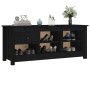 Mueble zapatero de madera maciza de pino negro 110x38x45,5 cm de vidaXL, Zapateros y organizadores de calzado - Ref: Foro24-8...