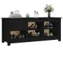 Schuhschrank aus massivem schwarzem Kiefernholz, 110 x 38 x 45,5 cm von vidaXL, Schuhregale und Schuhorganisatoren - Ref: For...