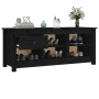 Mueble zapatero de madera maciza de pino negro 110x38x45,5 cm de vidaXL, Zapateros y organizadores de calzado - Ref: Foro24-8...