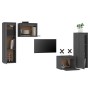 TV-Möbel 4-teilig aus massivem grauem Kiefernholz von vidaXL, TV-Möbel - Ref: Foro24-3100251, Preis: 157,30 €, Rabatt: %
