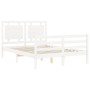 Weißer Massivholzbettrahmen mit Kopfteil 120x200 cm von vidaXL, Betten und Lattenroste - Ref: Foro24-3194047, Preis: 132,40 €...