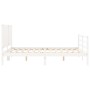 Weißer Massivholzbettrahmen mit Kopfteil 160x200 cm von vidaXL, Betten und Lattenroste - Ref: Foro24-3194777, Preis: 176,04 €...